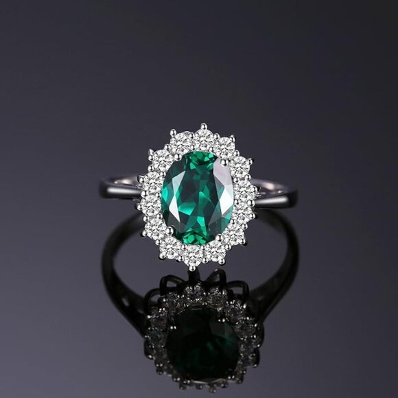 Jewelry - 💚 1.7ct Emerald Ring - 925 Sterling Silver💍